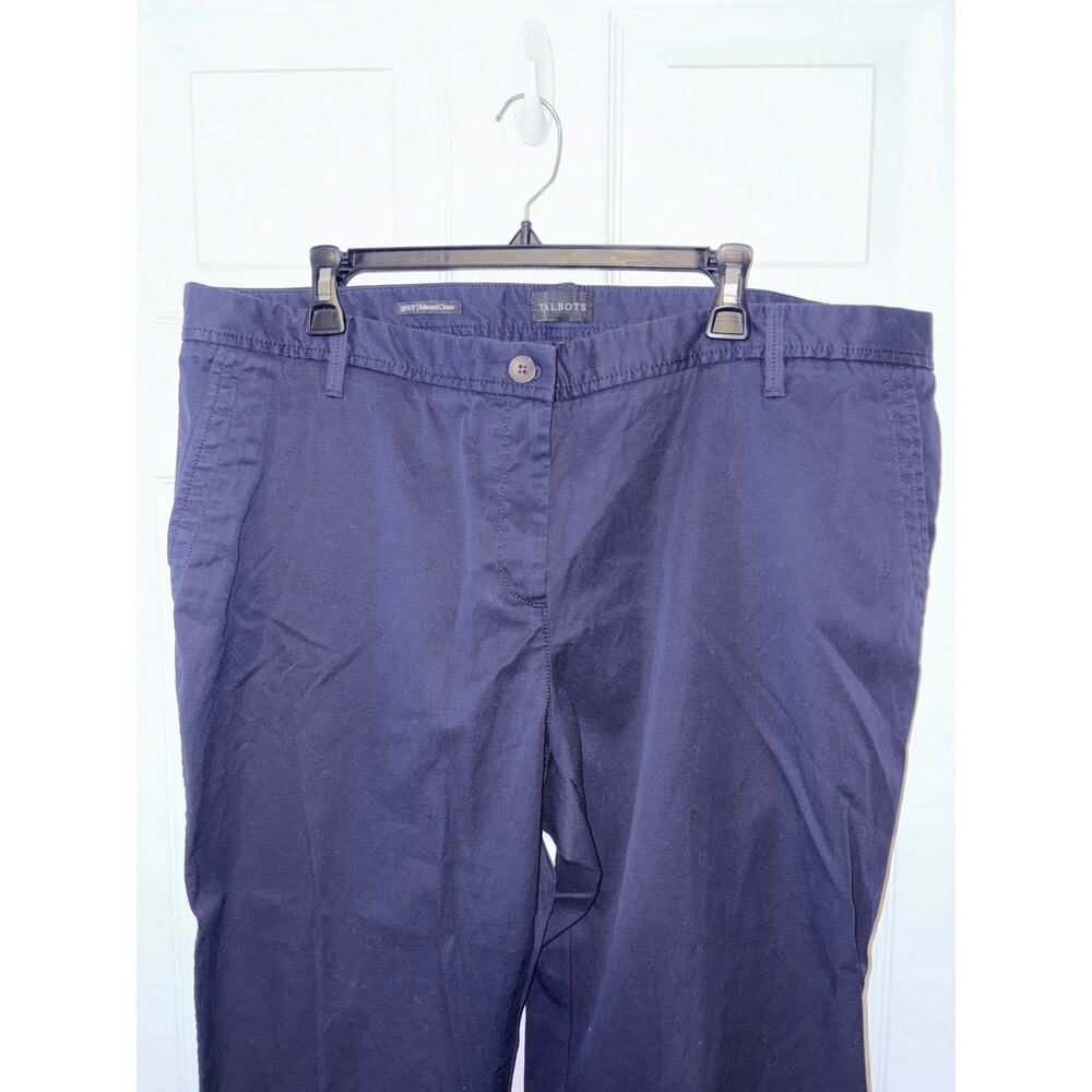 Talbots navy blue cropped relaxed chino size 18W petite 1375_A2 - Picture 2 of 6